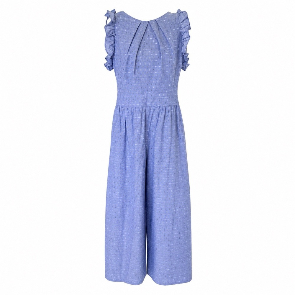 1901 Wide Leg Blue Ruffle Sleeve Jumpsuit Cottagecore Women's Size 14 prairie